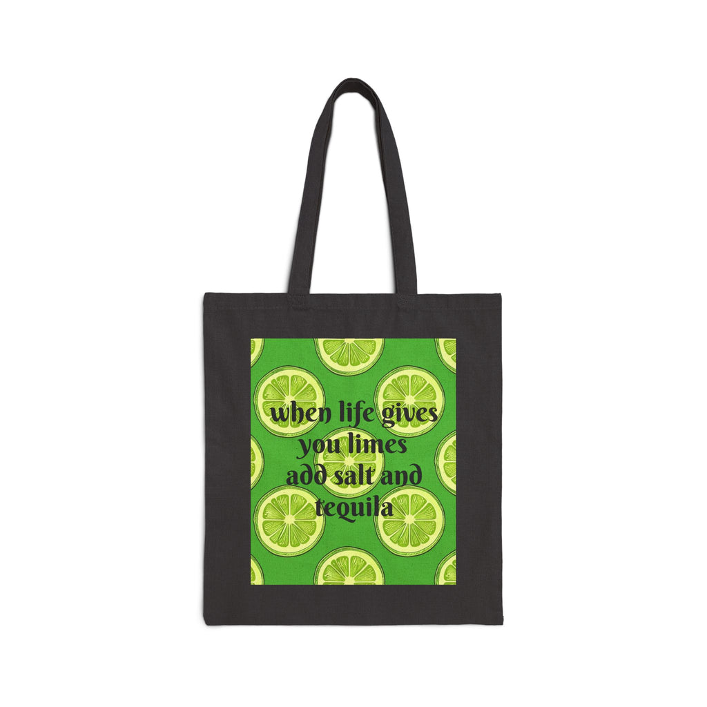 Tote Bag — 'When Life Gives You Limes Add Salt and Tequila' Lime Margarita Canvas Tote