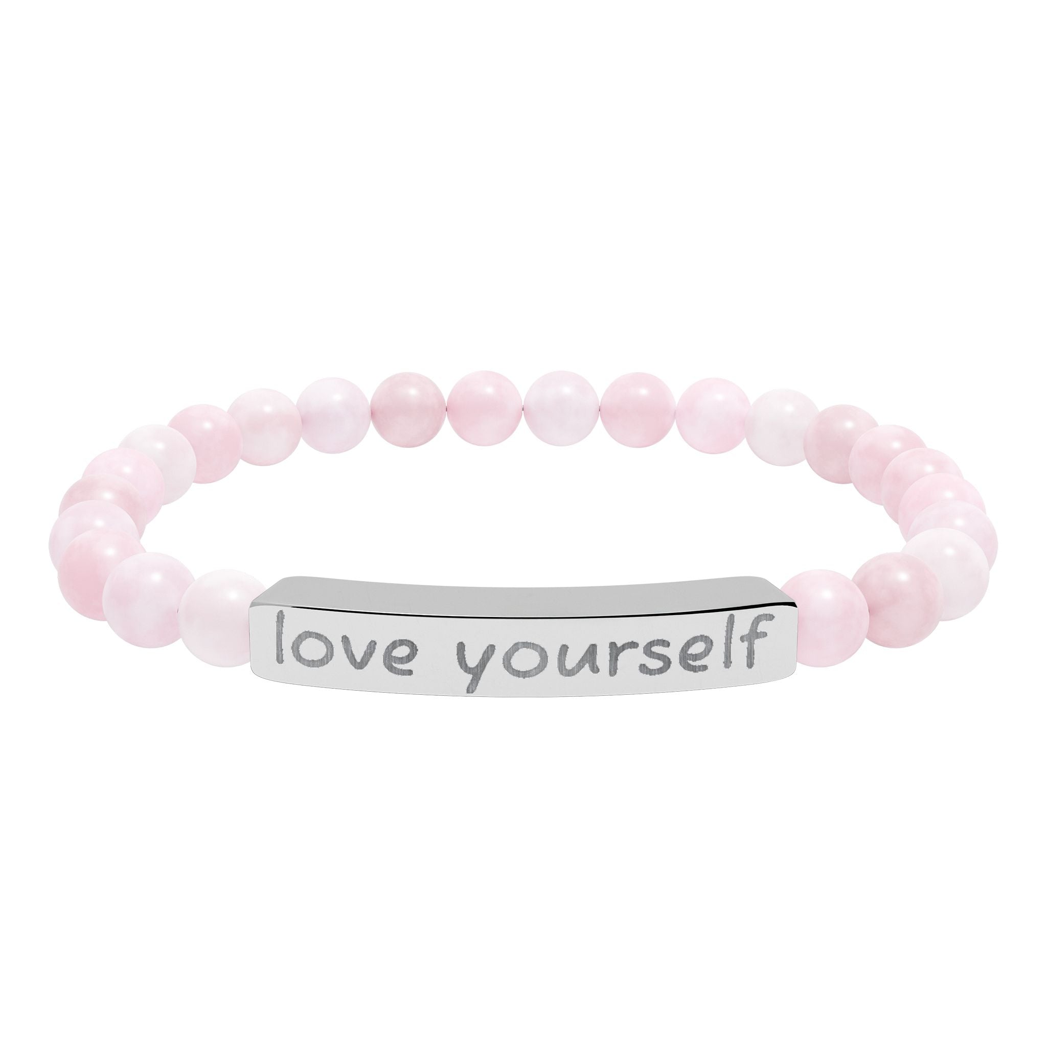 Engraved 'Love Yourself' Natural Stone Bracelet