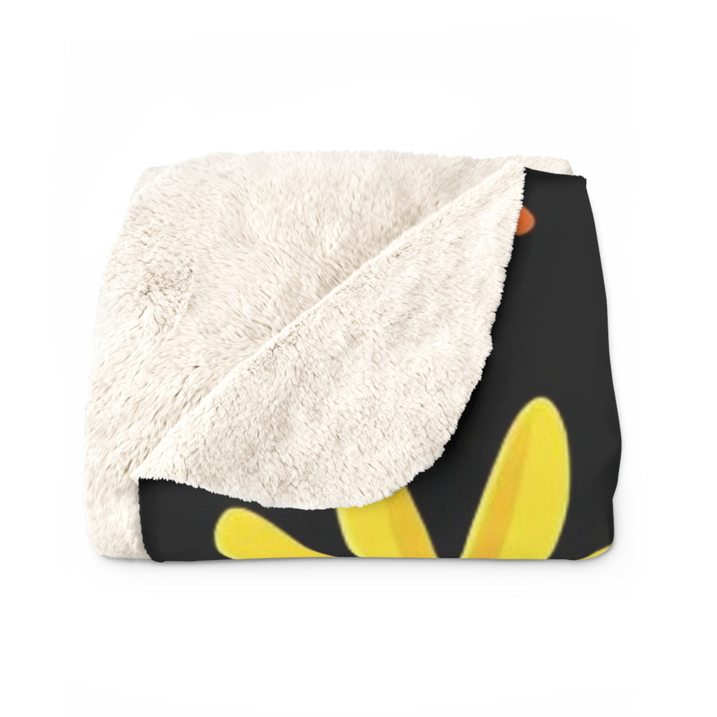 Sunflower Sherpa Blanket Cozy Floral Plush Throw