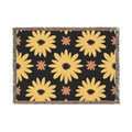 Sunflower Woven Blanket — Retro Floral Throw for Cozy Living & Gifts