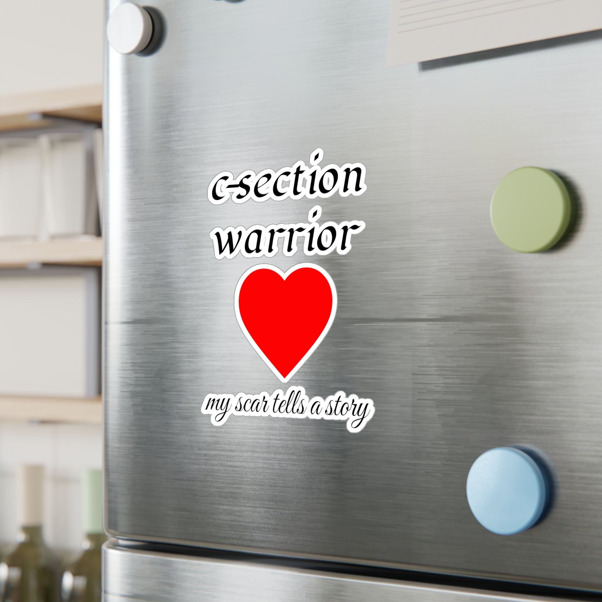 C-Section Warrior Vinyl Sticker — Red Heart “My Scar Tells a Story” Decal