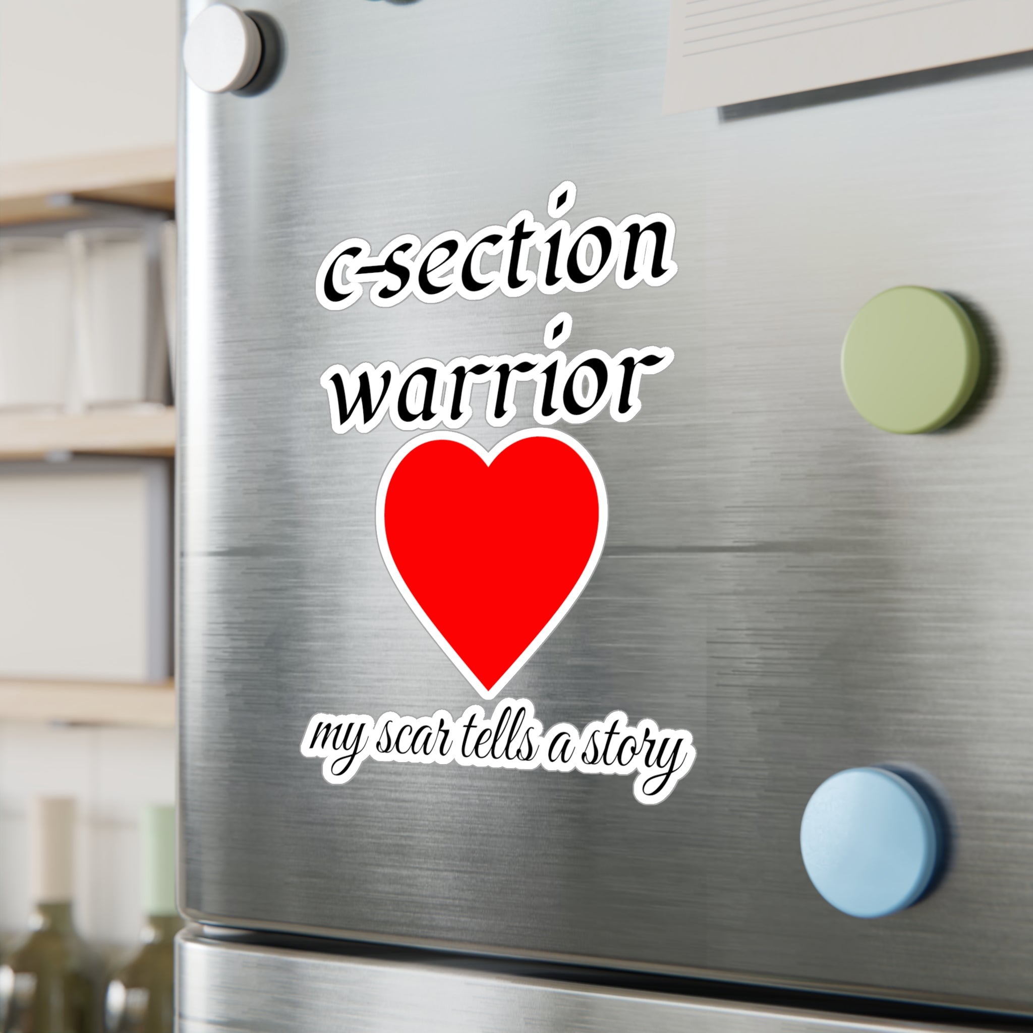 C-Section Warrior Vinyl Sticker — Red Heart “My Scar Tells a Story” Decal
