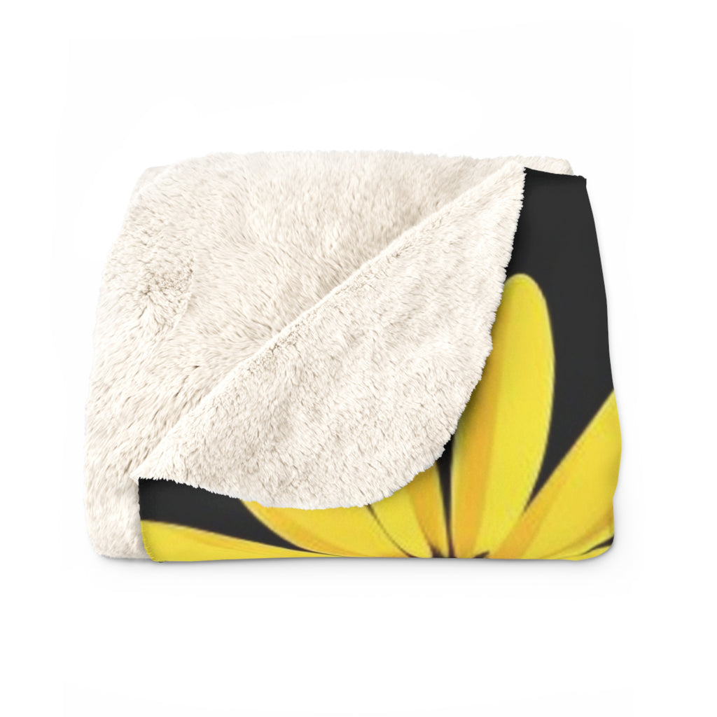 Sunflower Sherpa Blanket Cozy Floral Plush Throw
