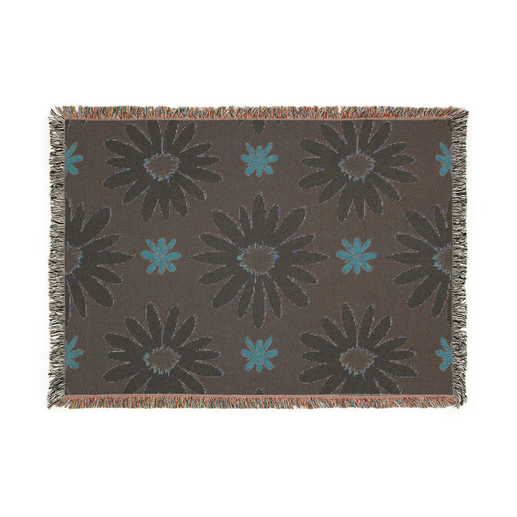Sunflower Woven Blanket — Retro Floral Throw for Cozy Living & Gifts