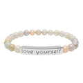 Engraved 'Love Yourself' Natural Stone Bracelet